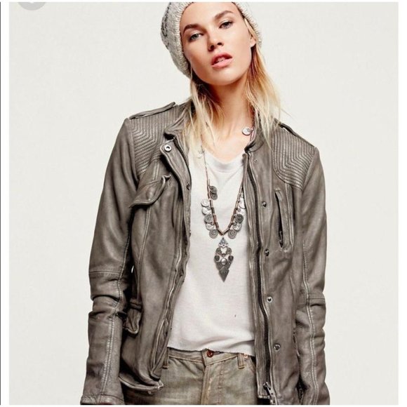 Free People Jackets & Blazers - Free People Rumpled Leather Moto Blazer Jacket 6